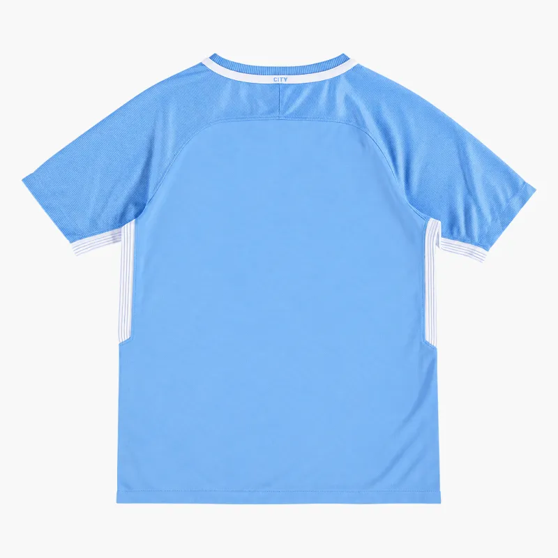 17/18 Manchester City Retro Home Kids Jersey — AI-generated product preview, back view