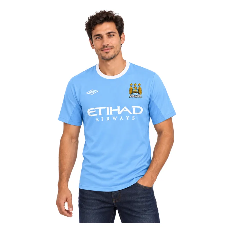09/10 Manchester City Retro Home Jersey — AI model preview, upper-body front view