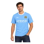 09/10 Manchester City Retro Home Jersey — AI model preview, upper-body front view