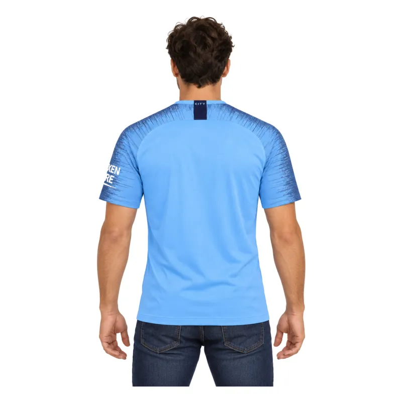 18/19 Manchester City Retro Home Jersey — AI model preview, upper-body back view