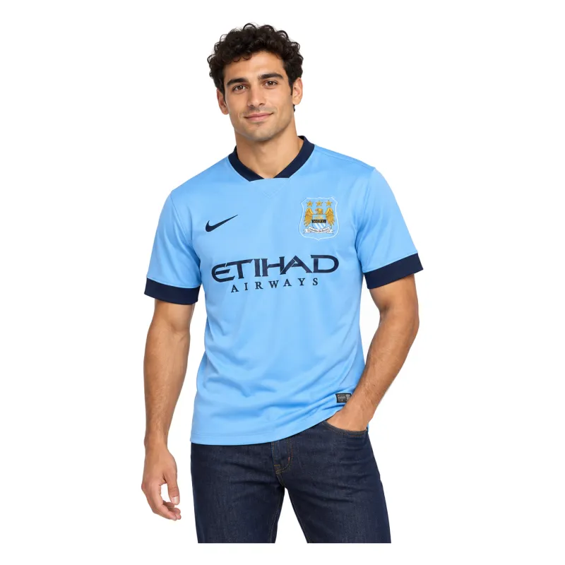 14/15 Manchester City Retro Home Jersey — AI model preview, upper-body front view