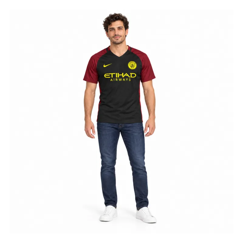 16/17 Manchester City Retro Away Jersey — AI model preview, full-body front view