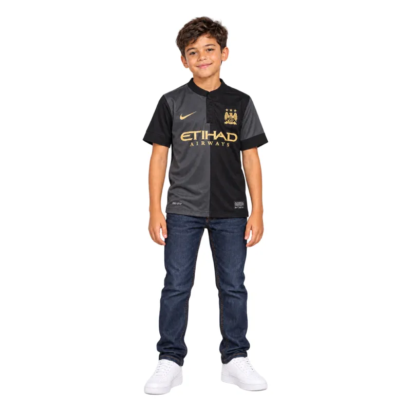 13/14 Manchester City Retro Away Kids Jersey — AI model preview, full-body front view