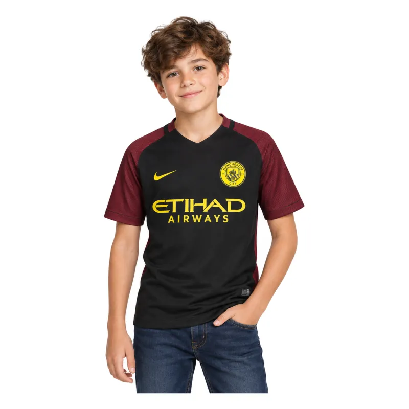 16/17 Manchester City Retro Away Kids Jersey — AI model preview, upper-body front view
