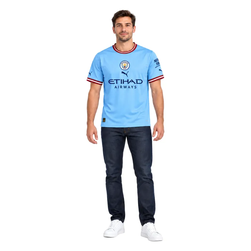 22/23 Manchester City Home Jersey — AI model preview, full-body front view
