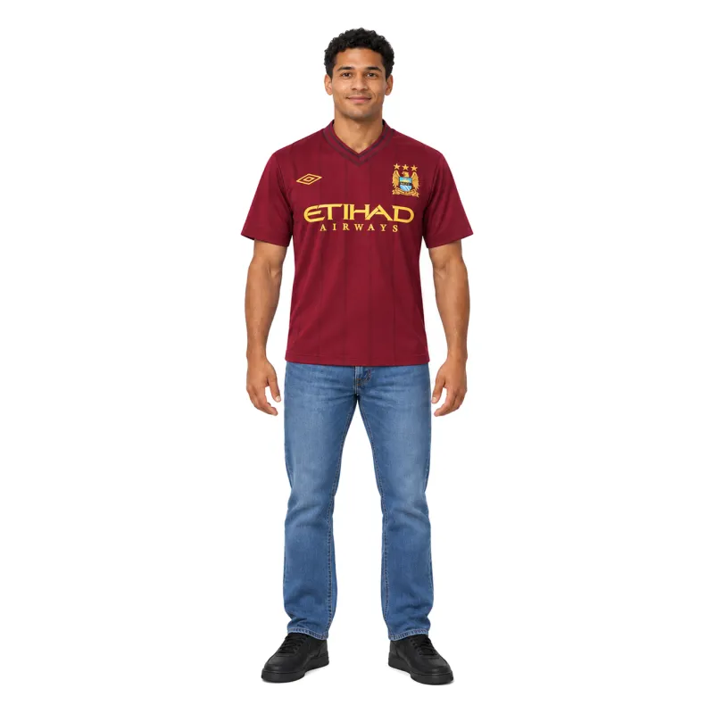 12/13 Manchester City Retro Away Jersey — AI model preview, full-body front view