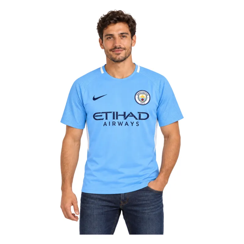 17/18 Manchester City Retro Home Jersey — AI model preview, upper-body front view