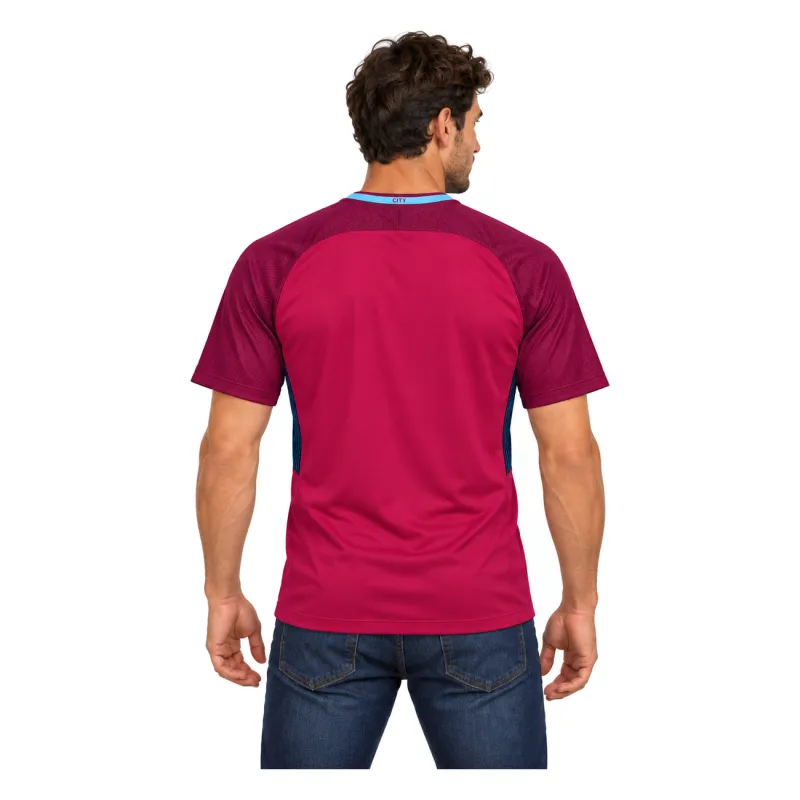 17/18 Manchester City Retro Away Jersey — AI model preview, upper-body back view