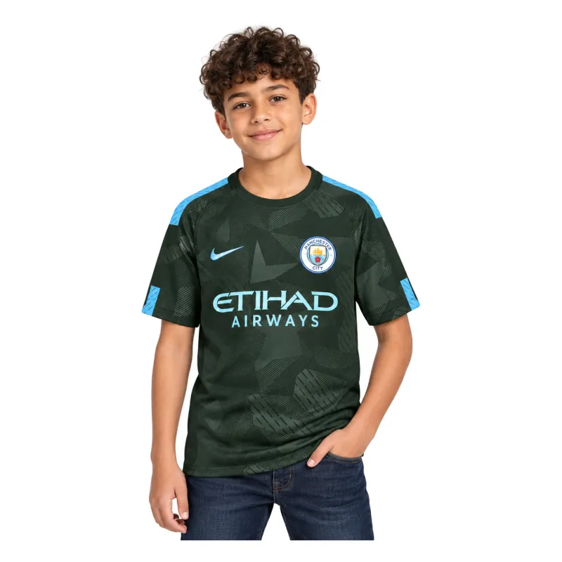 17/18 Manchester City Retro Third Kids Jersey — AI model preview, upper-body front view