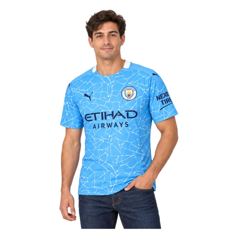 20/21 Manchester City Retro Home Jersey — AI model preview, upper-body front view