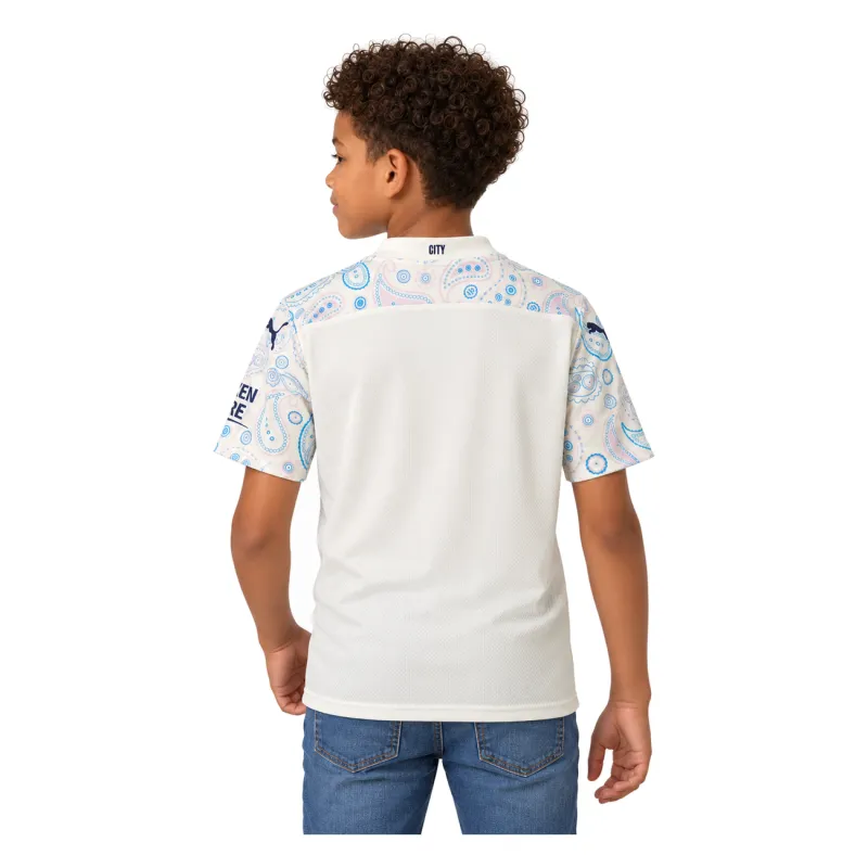 20/21 Manchester City Retro Third Kids Jersey — AI model preview, upper-body back view