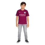 17/18 Manchester City Retro Away Kids Jersey — AI model preview, full-body front view