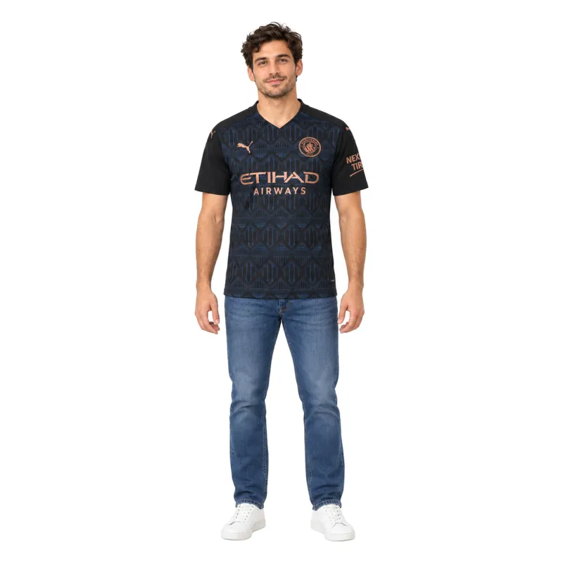 20/21 Manchester City Retro Away Jersey — AI model preview, full-body front view