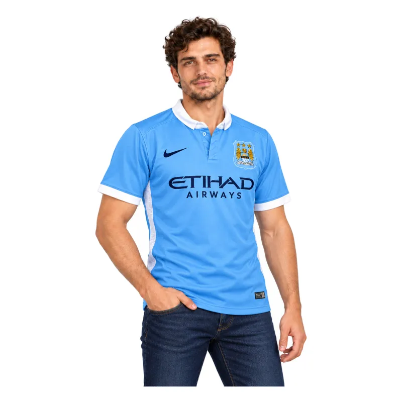 15/16 Manchester City Retro Home Jersey — AI model preview, upper-body front view