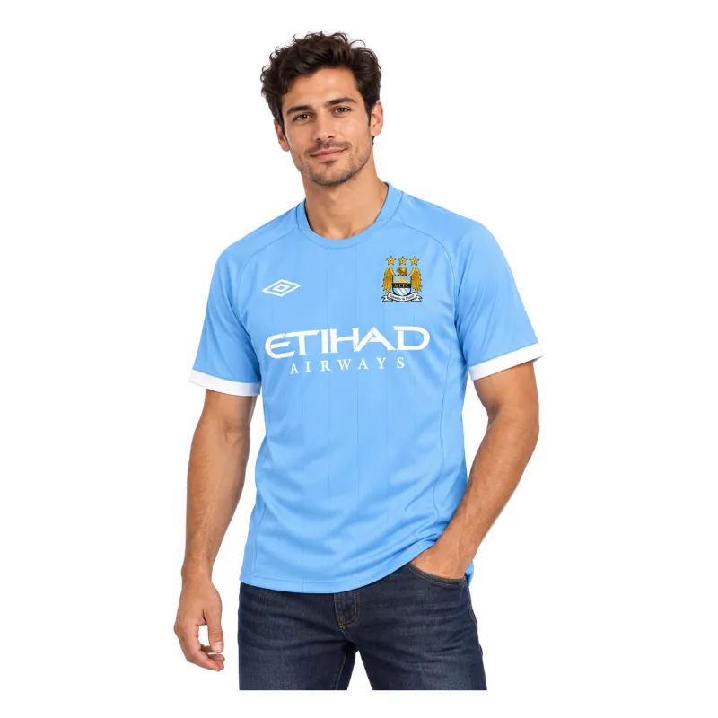 10/11 Manchester City Retro Home Jersey — AI model preview, upper-body front view