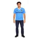 11/12 Manchester City Retro Home Jersey — AI model preview, full-body front view