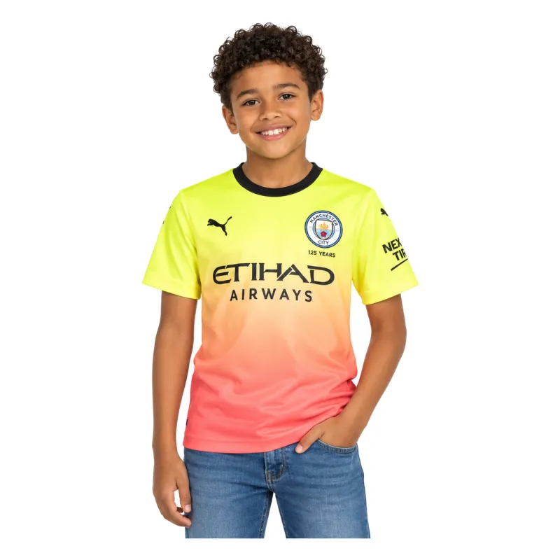 19/20 Manchester City Retro Third Kids Jersey — AI model preview, upper-body front view