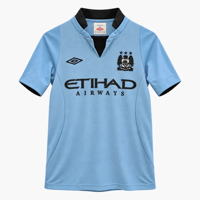 12/13 Manchester City Retro Home Kids Jersey — AI-generated product preview, front view