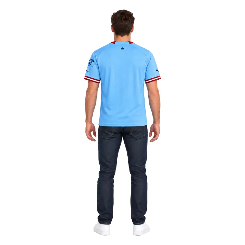 22/23 Manchester City Home Jersey — AI model preview, full-body back view