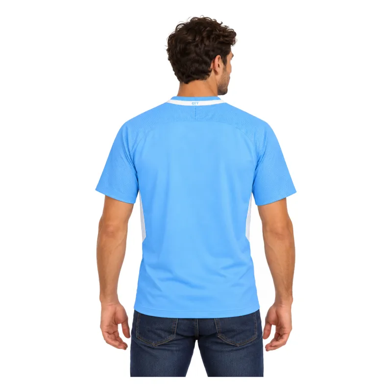 17/18 Manchester City Retro Home Jersey — AI model preview, upper-body back view