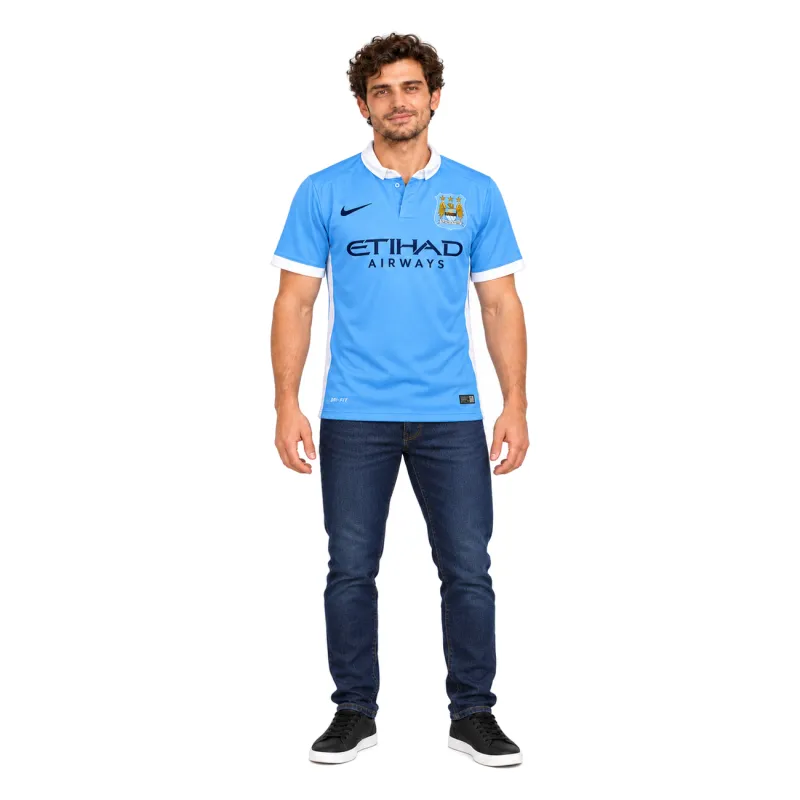 15/16 Manchester City Retro Home Jersey — AI model preview, full-body front view