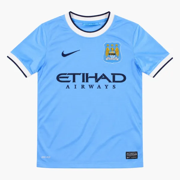 13/14 Manchester City Retro Home Kids Jersey - AI-generated product preview, front view