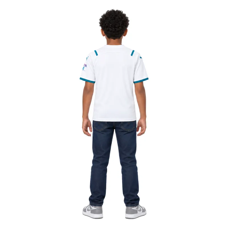 21/22 Manchester City Away Kids Jersey — AI model preview, full-body back view