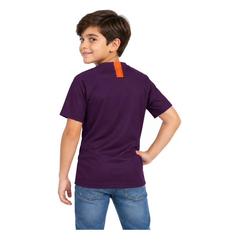 18/19 Manchester City Retro Third Kids Jersey — AI model preview, upper-body back view