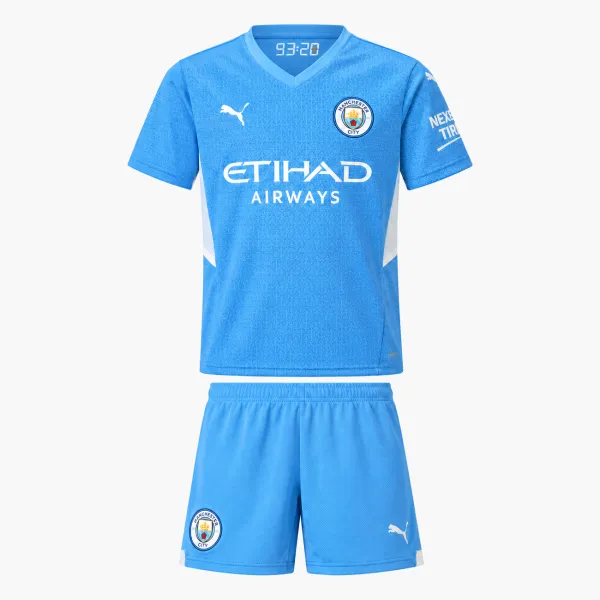 21/22 Manchester City Home Kids Kit - AI-generated product preview, front view