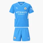 21/22 Manchester City Home Kids Kit — AI-generated product preview, front view