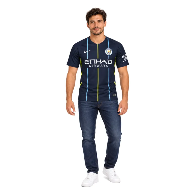 18/19 Manchester City Retro Away Jersey — AI model preview, full-body front view