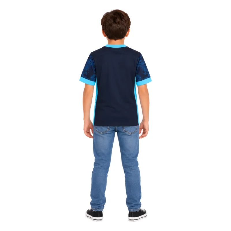 15/16 Manchester City Retro Away Kids Jersey — AI model preview, full-body back view