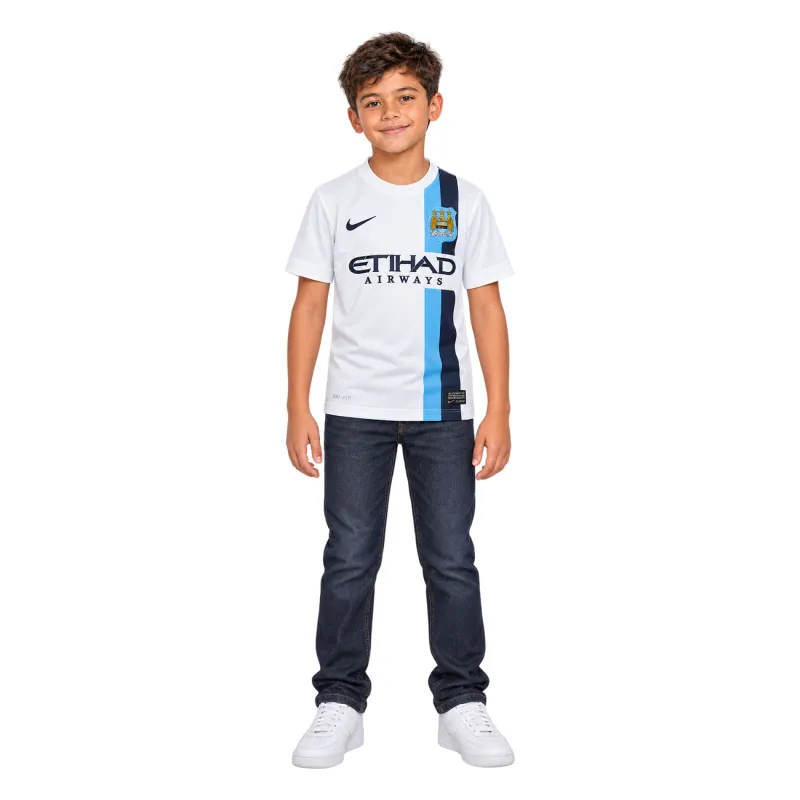 13/14 Manchester City Retro Third Kids Jersey — AI model preview, full-body front view