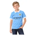 15/16 Manchester City Retro Home Kids Jersey — AI model preview, upper-body front view