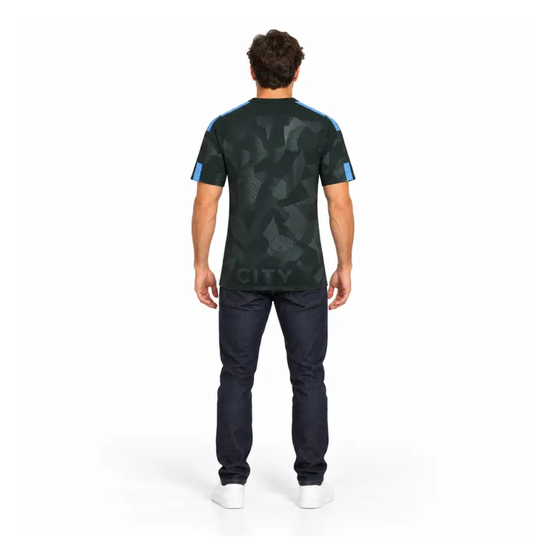 17/18 Manchester City Retro Third Jersey — AI model preview, full-body back view