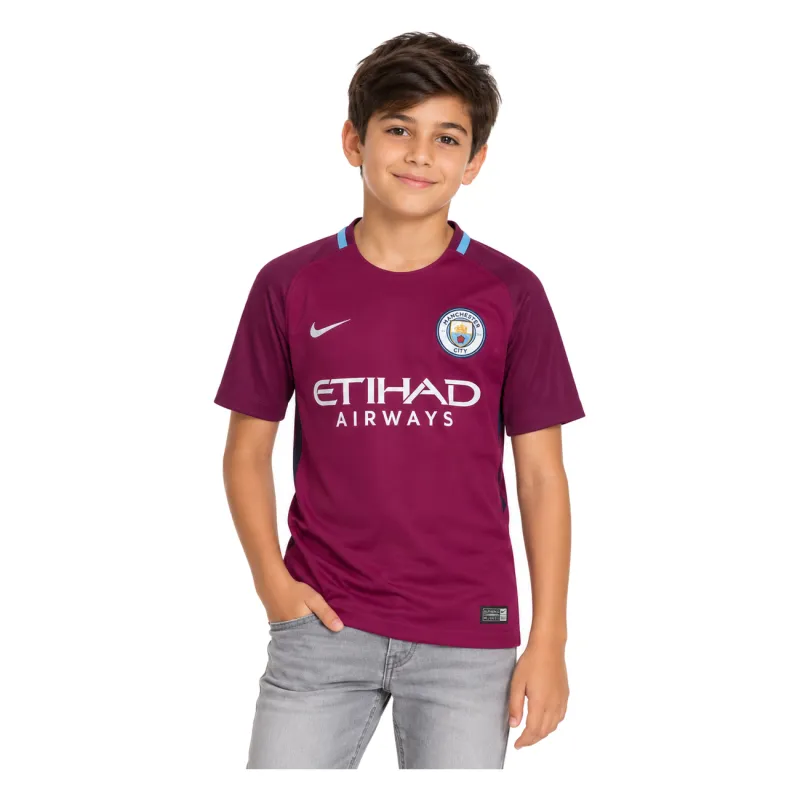 17/18 Manchester City Retro Away Kids Jersey — AI model preview, upper-body front view