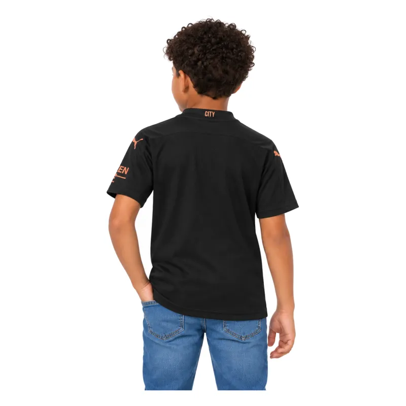 20/21 Manchester City Retro Away Kids Jersey — AI model preview, upper-body back view