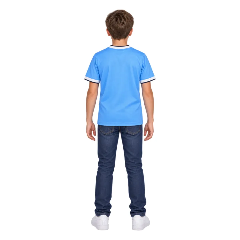 13/14 Manchester City Retro Home Kids Jersey — AI model preview, full-body back view