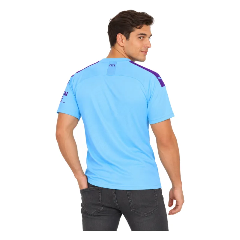 19/20 Manchester City Retro Home Jersey — AI model preview, upper-body back view