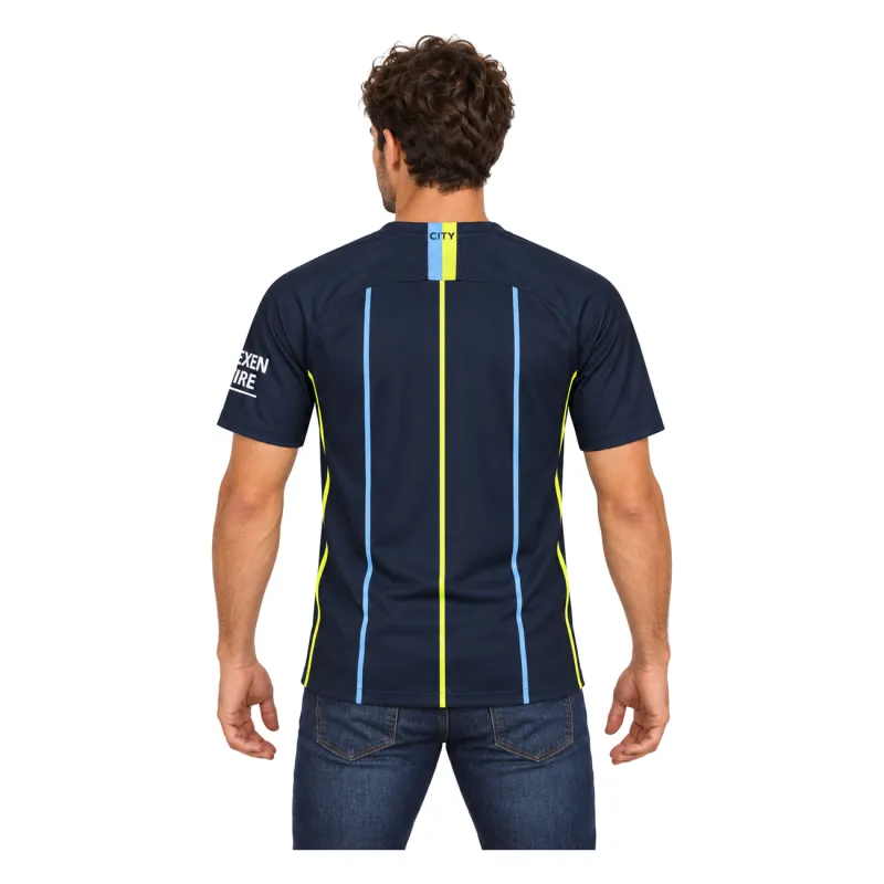 18/19 Manchester City Retro Away Jersey — AI model preview, upper-body back view