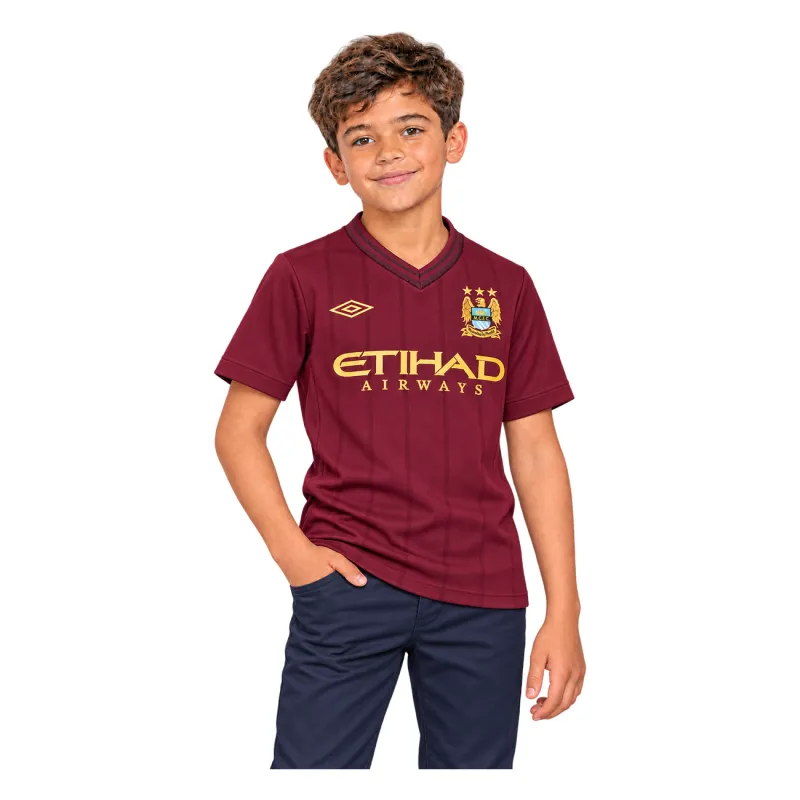 12/13 Manchester City Retro Away Kids Jersey — AI model preview, upper-body front view
