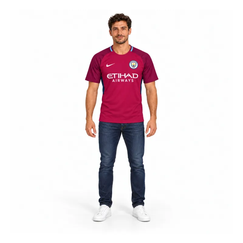 17/18 Manchester City Retro Away Jersey — AI model preview, full-body front view