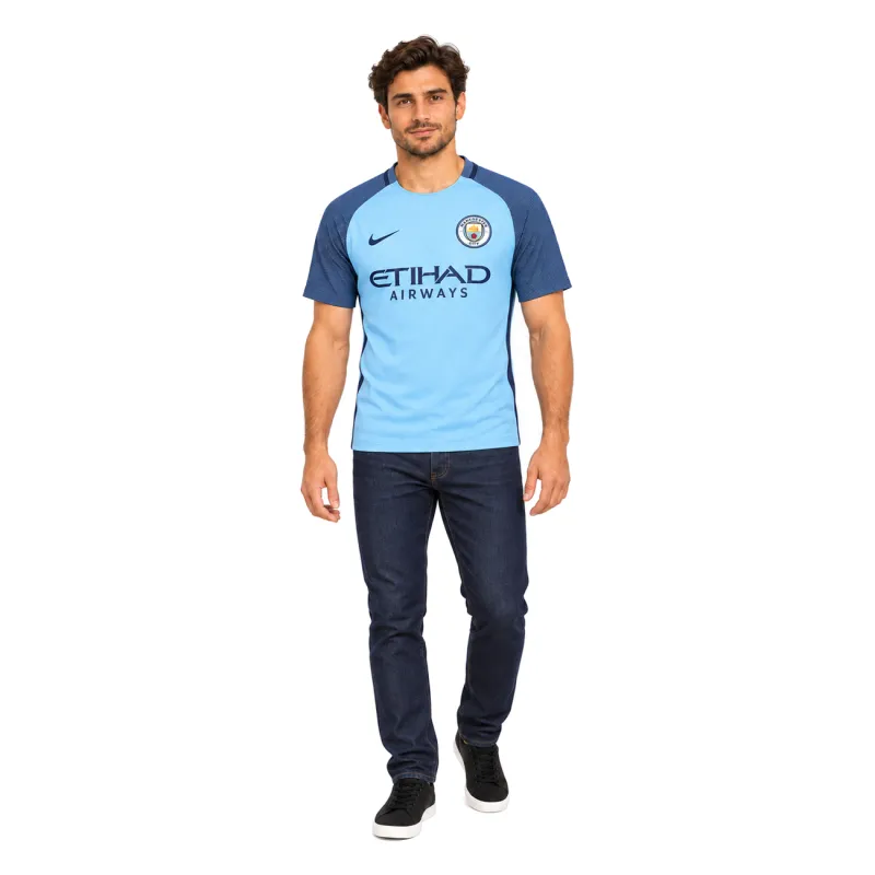 16/17 Manchester City Retro Home Jersey — AI model preview, full-body front view