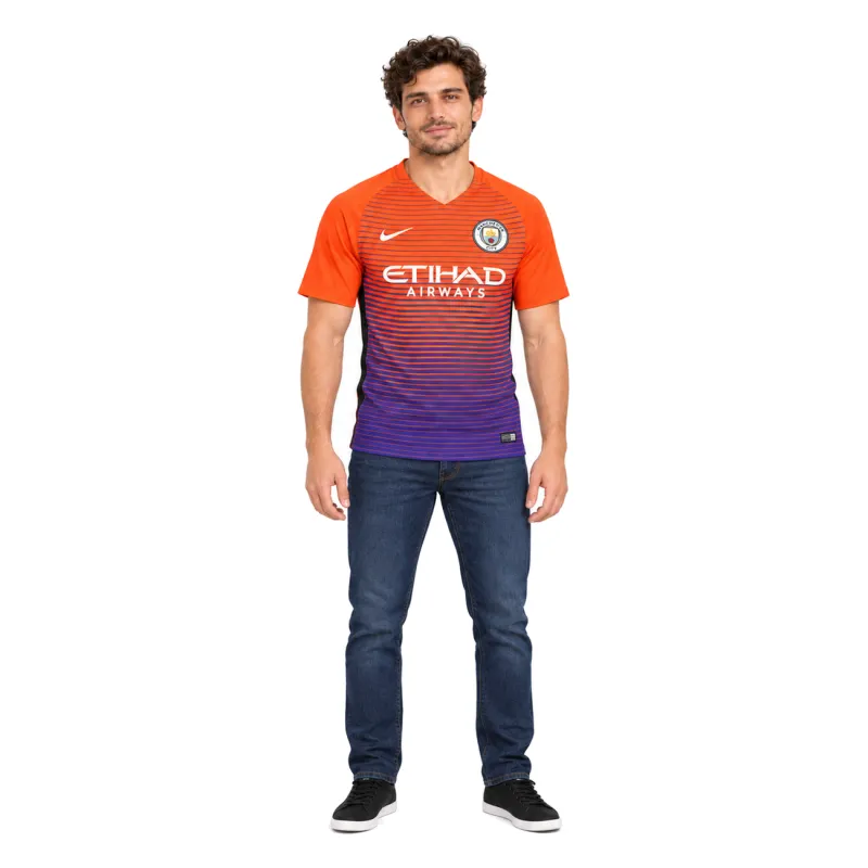16/17 Manchester City Retro Third Jersey — AI model preview, full-body front view