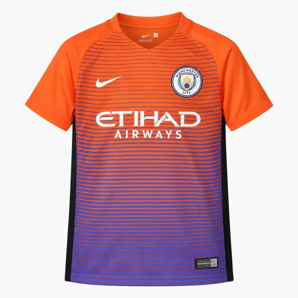 16/17 Manchester City Retro Third Kids Jersey - AI-generated product preview, front view