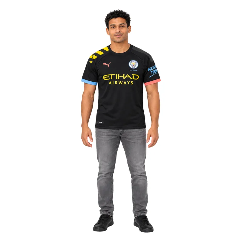 19/20 Manchester City Retro Away Jersey — AI model preview, full-body front view