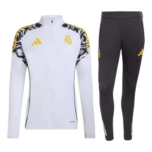 Real Madrid 1/4 Zip Tracksuit 2025/26 Kids White