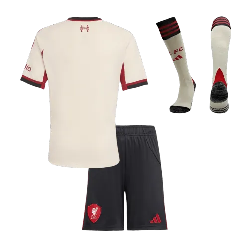 Liverpool Auswärts Kinder Fußball Trikots Full Kit 2025/26