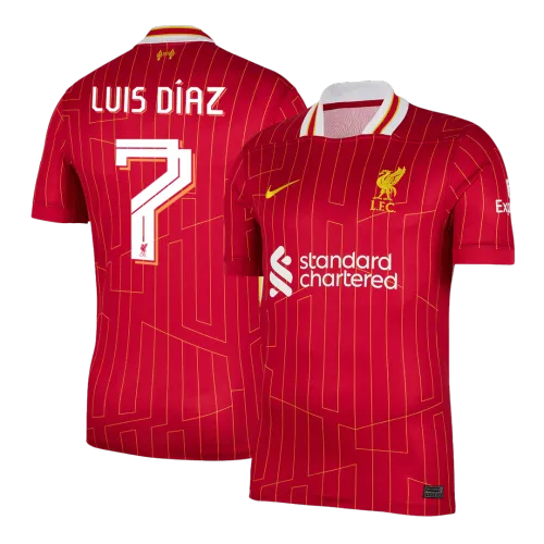 LUIS DIAZ #7 Liverpool Home Soccer Jersey 2024 UCL