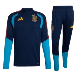 Chándal España 2026 World Cup Kids Navy 1/4 Zip delantero con detalle del escudo del equipo.